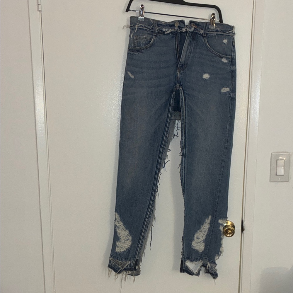 Distressed Blue Jeans